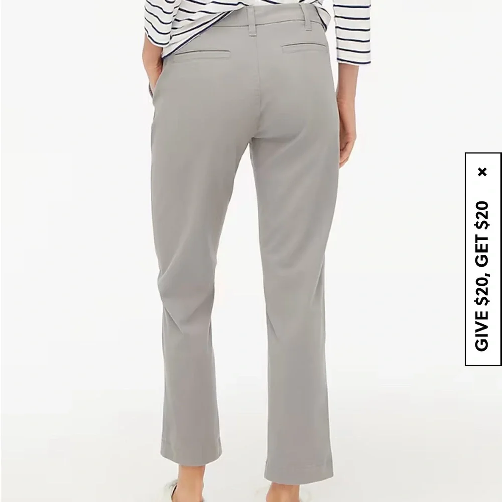 J. Crew Light Gray Cropped Chino Pants